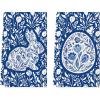 Artoid Mode Blue Porcelain Bunny Egg Easter Kitchen Towels Dish Towels, 18×26 Inch Spring Farmhouse Flowers Decoration Hand Towels Set of 2
