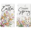 Artoid Mode Bow Bunny Eggs Happy Easter Kitchen Towels Dish Towels, 18×26 Inch Spring Farmhouse Carrots Flowers Decoration Hand Towels Set of 2
