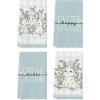 Artoid Mode Buffalo Plaid Bunny Rabbit Eucalyptus Leaves Happy Easter Kitchen Towels Dish Towels, 18×26 Inch Seasonal Spring Decoration Hand Towels Set of 4(Blue)