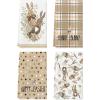 Artoid Mode Buffalo Plaid Bunny Rabbits Happy Easter Kitchen Towels Dish Towels, 18×26 Inch Seasonal Decoration Hand Towels Set of 4