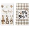 Artoid Mode Buffalo Plaid Carrots Wood Rabbit Hunny Bunny Happy Easter Kitchen Towels Dish Towels, 18×26 Inch Seasonal Spring Summer Holiday Decoration Hand Towels Set of 2