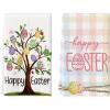 Artoid Mode Buffalo Plaid Colorful Eggs Tree Easter Kitchen Towels Dish Towels, 18×26 Inch Spring Farmhouse Holiday Decoration Hand Towels Set of 2