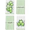 Artoid Mode Buffalo Plaid Kisses Wishes Shamrock St Patrick’s Day Kitchen Towels Dish Towels, 18×26 Inch Seasonal Eucalyptus Leaves Decor Hand Towels Set of 4(Beige)