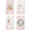 Artoid Mode Bunny Honny Branch Flower Happy Easter Kitchen Towels Dish Towels, 18×26 Inch Seasonal Egg Decoration Hand Towels Set of 4(Pink)