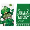 Artoid Mode Cat Shamrock St. Patrick’s Day Kitchen Towels Dish Towels, 18×26 Inch Hello Lucky Seasonal Spring Decoration Hand Towels Set of 2