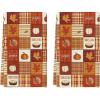 Artoid Mode Checkered Stripe Pumpkin Turkey Thanksgiving Kitchen Towels Dish Towels, 18×26 Inch Farmhouse Holiday Decoration Cleaning Set of 2