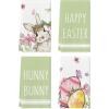 Artoid Mode Green Bunny Rabbit Eggs Floral Happy Easter Kitchen Towels Dish Towels, 18×26 Inch Seasonal Decoration Hand Towels Set of 4(Green)