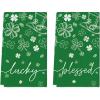 Artoid Mode Green Clover Shamrock Hat St. Patrick’s Day Kitchen Towels Dish Towels, 18×26 Inch Lucky Farmhouse Spring Decoration Hand Towels Set of 2