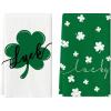 Artoid Mode Green Clover Shamrock Lucky St. Patrick’s Day Dish Towels Kitchen Towels, 18×26 Inch Holiday Decoration Seasonal Hand Towels Set of 2