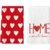 Artoid Mode Heart Love Home Sweet Home Valentine’s Kitchen Towels Dish Towels, 18×26 Inch Anniversary Wedding Decoration Hand Towels Set of 2
