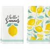 Artoid Mode Hello Summer Lemons Kitchen Dish Towels, 18 x 26 Inch Seasonal Summer Fruit Ultra Absorbent Drying Cloth Tea Towels for Cooking Baking Set of 2