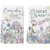Artoid Mode Hydrangea Lavender Daisy Spring Kitchen Towels Dish Towels, 18×26 Inch Farmhouse Butterfly Floral Decoration Hand Towels Set of 2
