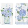 Artoid Mode Hydrangea Vase Butterfly Spring Kitchen Towels Dish Towels, 18×26 Inch Summer Flowers Holiday Decoration Hand Towels Set of 2(Blue)