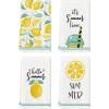 Artoid Mode It’s Summer Time Lemons Kitchen Dish Towels, 18 x 26 Inch Seasonal Summer Fruit Ultra Absorbent Drying Cloth Tea Towels for Cooking Baking Set of 4