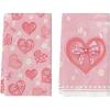 Artoid Mode Pink Bow Tie Heart Flower Valentine’s Kitchen Towels Dish Towels, 18×26 Inch Farmhouse Wedding Decoration Hand Towels Set of 2