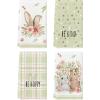 Artoid Mode Pink Bunny Rabbit Ears Floral Leaves Easter Kitchen Towels Dish Towels, 18×26 Inch Be Kind Seasonal Decoration Hand Towels Set of 4(Green)