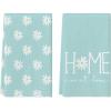 Artoid Mode Pink Home Sweet Home Flowers Summer Kitchen Towels Dish Towels, 18×26 Inch Wedding Decoration Hand Towels Set of 2(Blue)