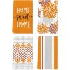 Artoid Mode Pink Stripes Home Sweet Home Boho Kitchen Towels Dish Towels, 18×26 Inch Wedding Decoration Hand Towels Set of 4(Orange)