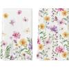 Artoid Mode Pink Yellow Flowers Spring Kitchen Towels Dish Towels, 18×26 Inch Summer Leaves Holiday Decoration Hand Towels Set of 2