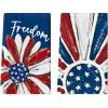 Artoid Mode Red Blue Daisy America Patriotic 4th of July Kitchen Towels Dish Towels, 18×26 Inch Memorial Day Decoration Hand Towels Set of 2