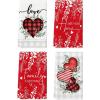 Artoid Mode Red Buffalo Plaid Heart Love Valentine’s Kitchen Towels Dish Towels, 18×26 Inch Farmhouse Wedding Decoration Hand Towels Set of 4(Red)