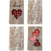 Artoid Mode Red Buffalo Plaid Heart Love Valentine’s Kitchen Towels Dish Towels, 18×26 Inch Farmhouse Wedding Decoration Hand Towels Set of 4(Wood)