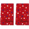 Artoid Mode Red Freedom Stars America Patriotic 4th of July Kitchen Towels Dish Towels, 18×26 Inch Memorial Day Decoration Hand Towels Set of 2