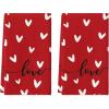 Artoid Mode Red Love Heart Kitchen Towels Dish Towels, 18×26 Inch Wedding Farmhouse Decoration Hand Towels Set of 2
