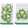 Artoid Mode Shamrock Eucalyptus St. Patrick’s Day Kitchen Towels Dish Towels, 18×26 Inch Seasonal Buffalo Plaid Decoration Hand Towels Set of 2