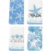 Artoid Mode Starfish Scallop Ocean Theme Summer Kitchen Towels Dish Towels, 18×26 Inch Seasonal Decoration Hand Towels Set of 4