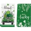 Artoid Mode Truck Lucky Shamrock Eucalyptus St. Patrick’s Day Kitchen Towels Dish Towels, 18×26 Inch Farmhouse Spring Decoration Hand Towels Set of 2