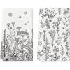 Artoid Mode Wildflower Floral Kitchen Towels Dish Towels, 18×26 Inch Leaves Holiday Decoration Hand Towels Set of 2(Grey)