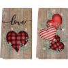 Artoid Mode Wood Heart Love Valentine’s Kitchen Towels Dish Towels, 18×26 Inch Farmhouse Wedding Anniversary Decoration Hand Towels Set of 2(Wood)