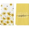 Artoid Mode Yellow Flowers Bee Hello Sunshine Spring Kitchen Towels Dish Towels, 18×26 Inch Summer Holiday Decoration Hand Towels Set of 2(Yellow)