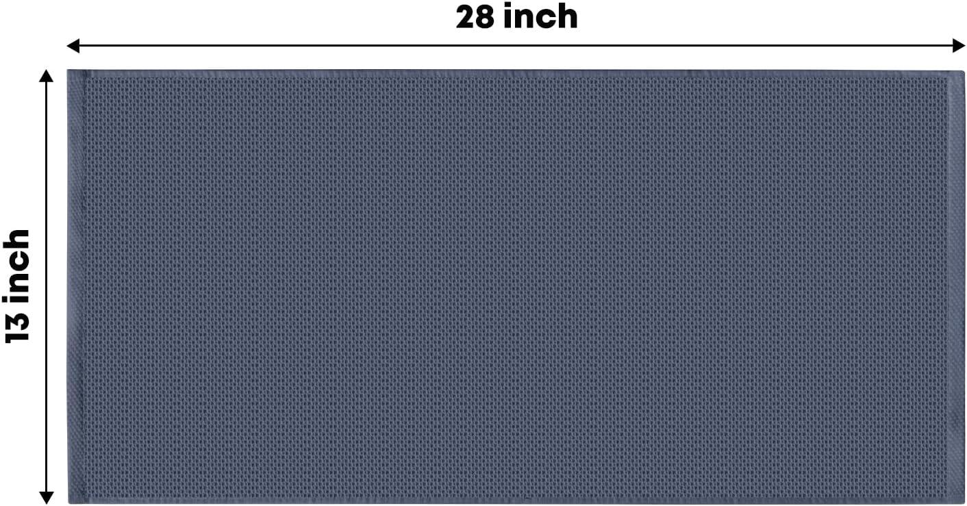 imageArtoid Mode 100 Cotton Navy Blue Waffle Weave Kitchen Dish Cloths 13x28 Inch Ultra Soft Absorbent Quick Drying Kitchen Dish Towels Set of 4WhiteDark Grey