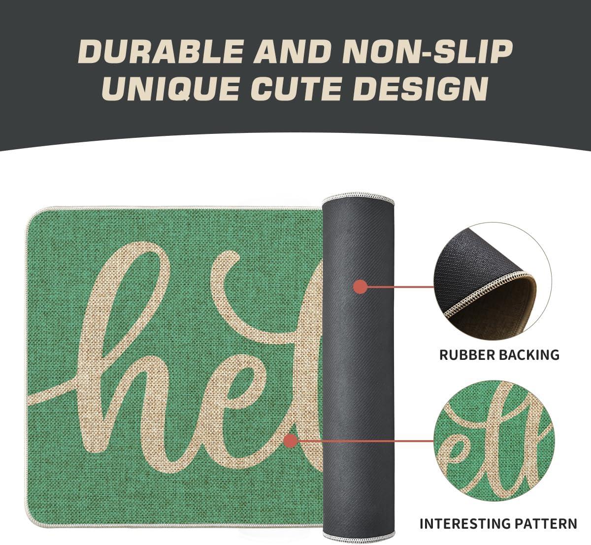 imageArtoid Mode Balck Hello Halloween Doormat Home Decor LowProfile Switch Rug Door Mat Floor Mat for Indoor Outdoor 17x29 InchAqua