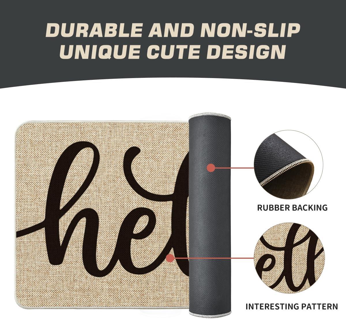 imageArtoid Mode Balck Hello Halloween Doormat Home Decor LowProfile Switch Rug Door Mat Floor Mat for Indoor Outdoor 17x29 InchBeige