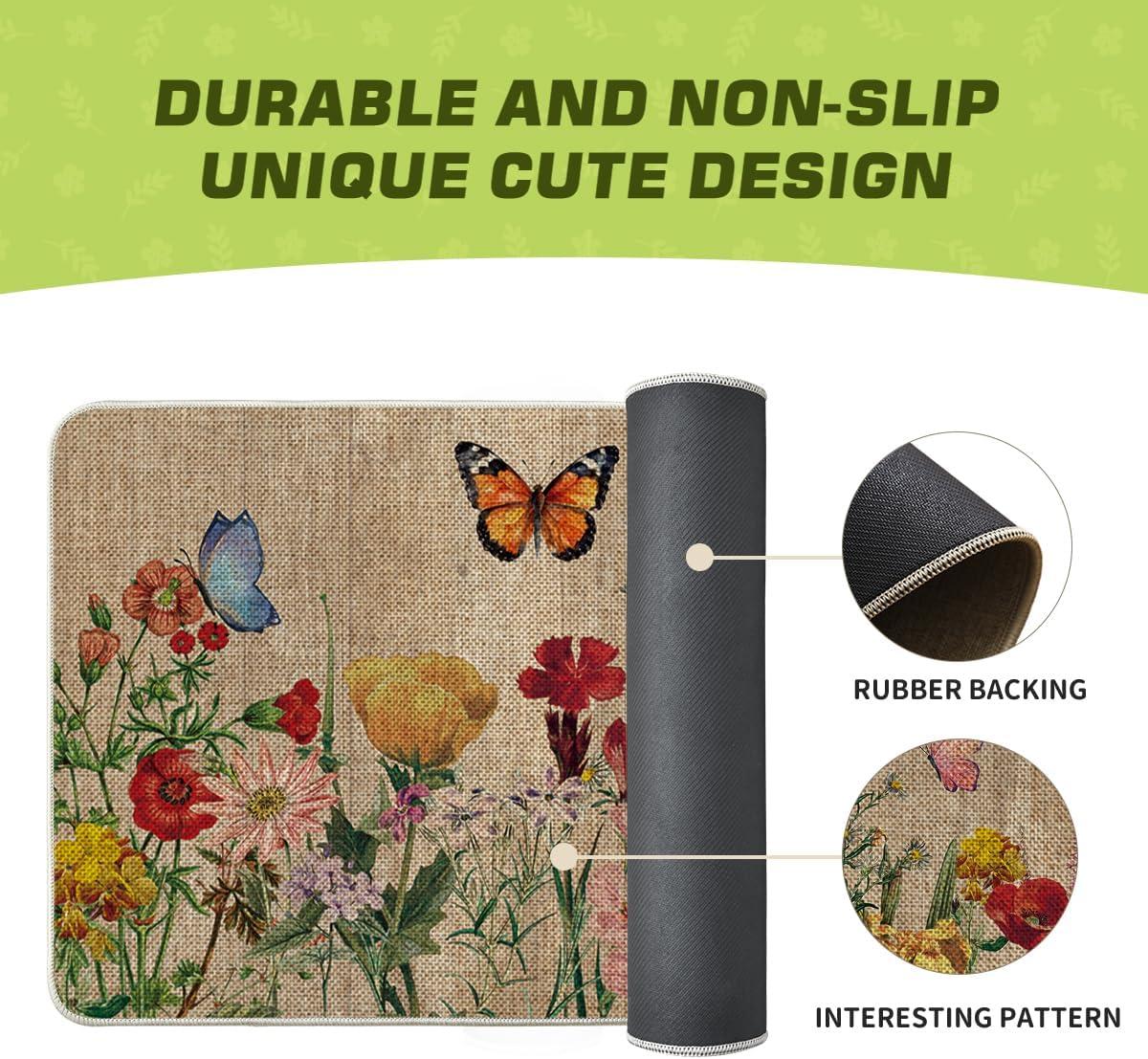 imageArtoid Mode Bee Welcome Spring Doormat Home Summer Decor LowProfile Switch Rug Door Mat Floor Mat for Indoor Outdoor 17x29 InchBrown