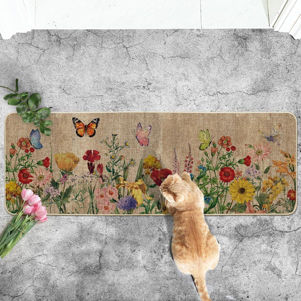 imageArtoid Mode Bee Welcome Spring Doormat Home Summer Decor LowProfile Switch Rug Door Mat Floor Mat for Indoor Outdoor 17x29 InchBrown