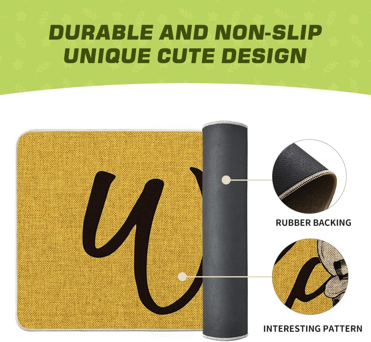 imageArtoid Mode Bee Welcome Spring Doormat Home Summer Decor LowProfile Switch Rug Door Mat Floor Mat for Indoor Outdoor 17x29 InchYellow