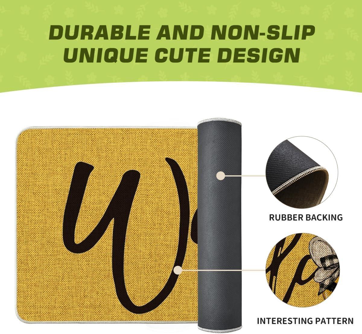 imageArtoid Mode Bee Welcome Spring Doormat Home Summer Decor LowProfile Switch Rug Door Mat Floor Mat for Indoor Outdoor 17x29 InchYellow