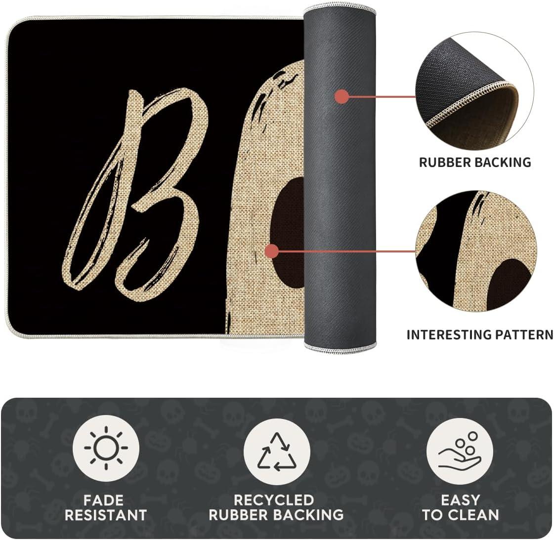 imageArtoid Mode Boo Ghosts Bat Happy Halloween Kitchen Mats Set of 2 LowProfile Home Decor Kitchen Rugs for Floor 17x29 and 17x47 Inch