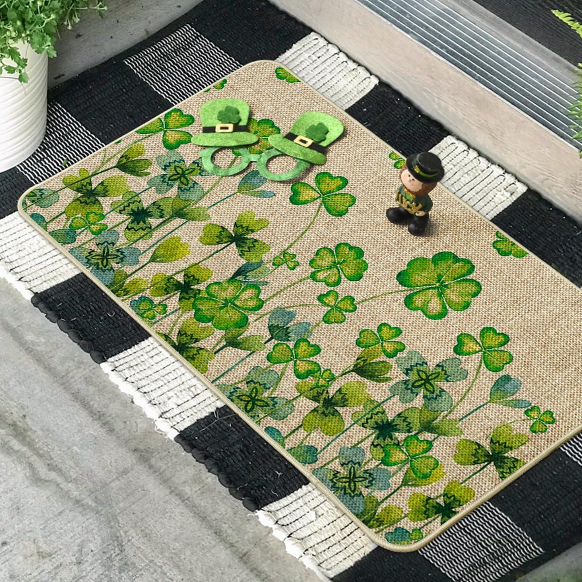 imageArtoid Mode Clover Shamrock St Patricks Day Doormat Spring Home Decor LowProfile Switch Rug Door Mat Floor Mat for Indoor Outdoor 17x29 Inch