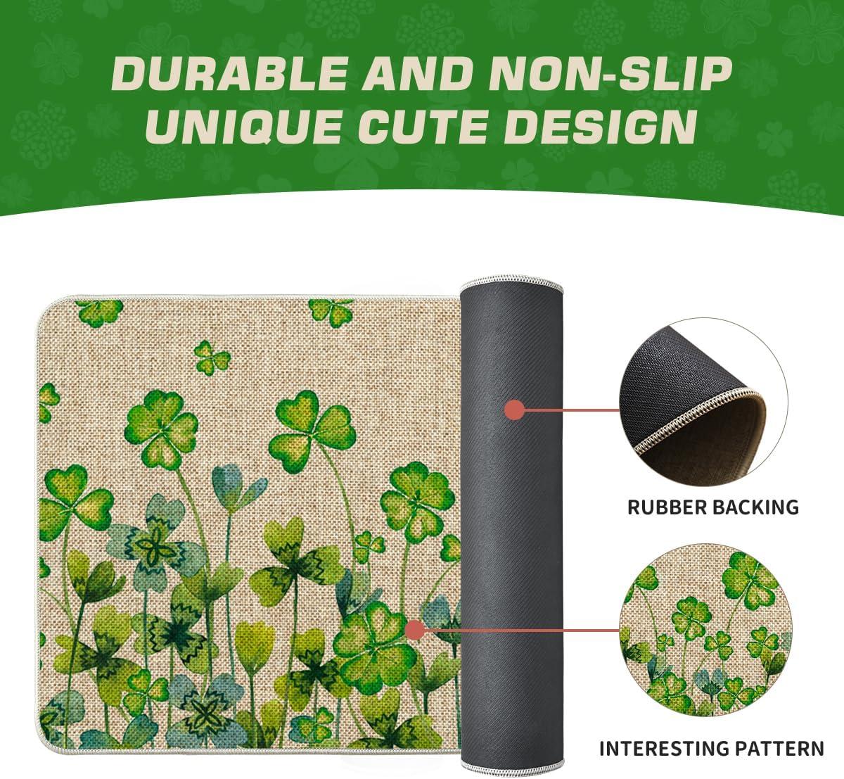 imageArtoid Mode Clover Shamrock St Patricks Day Doormat Spring Home Decor LowProfile Switch Rug Door Mat Floor Mat for Indoor Outdoor 17x29 Inch