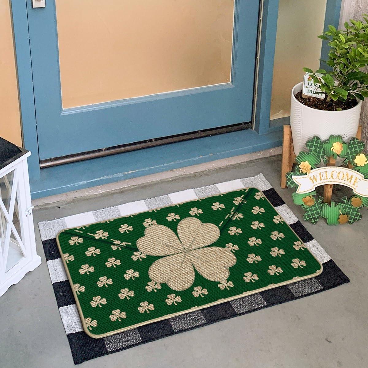 imageArtoid Mode Envelope Shamrock St Patricks Day Doormat Home Decor LowProfile Switch Rug Door Mat Floor Mat for Indoor Outdoor 17x29 Inch