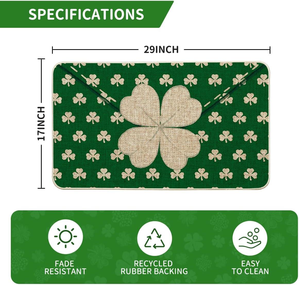 imageArtoid Mode Envelope Shamrock St Patricks Day Doormat Home Decor LowProfile Switch Rug Door Mat Floor Mat for Indoor Outdoor 17x29 Inch