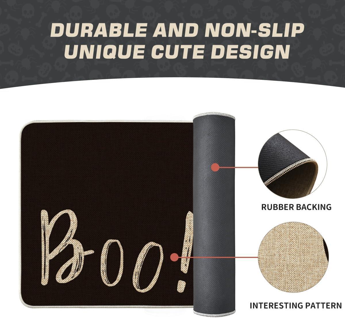 imageArtoid Mode Ghost Boo Decorative Doormat Seasonal Fall Halloween Holiday LowProfile Floor Mat Switch Mat for Indoor Outdoor 17 x 29 Inch17 x 29