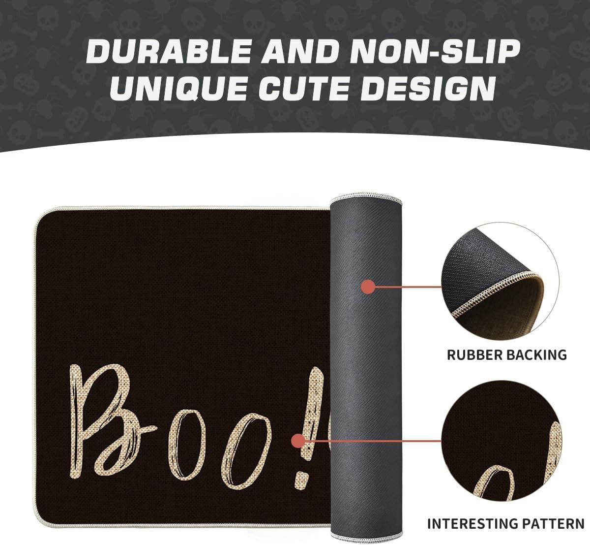 imageArtoid Mode Ghost Boo Decorative Doormat Seasonal Fall Halloween Holiday LowProfile Floor Mat Switch Mat for Indoor Outdoor 17 x 29 Inch2 x 211 Rectangular