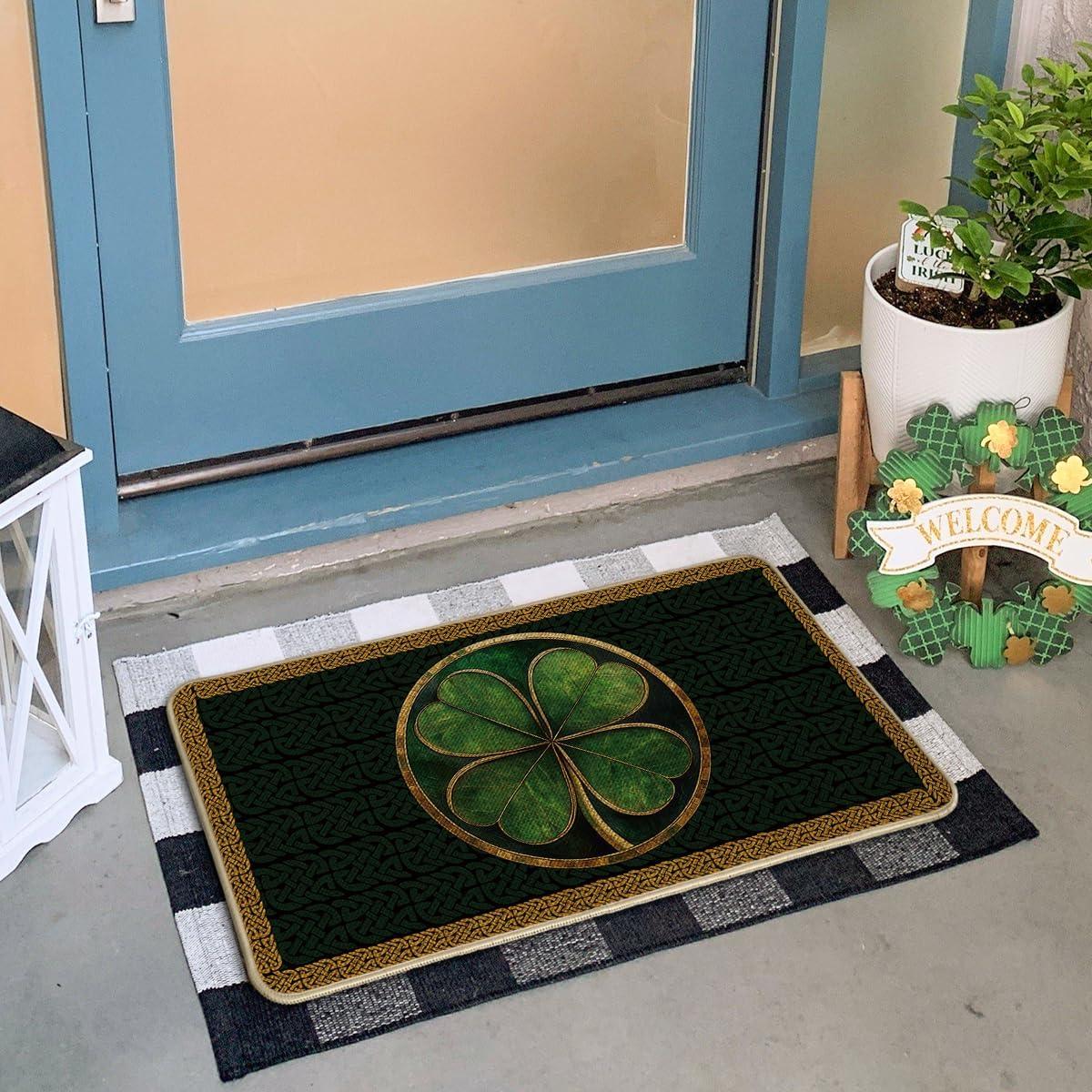 imageArtoid Mode Gold Coin Shamrock St Patricks Day Doormat Home Decor LowProfile Switch Rug Door Mat Floor Mat for Indoor Outdoor 17x29 Inch