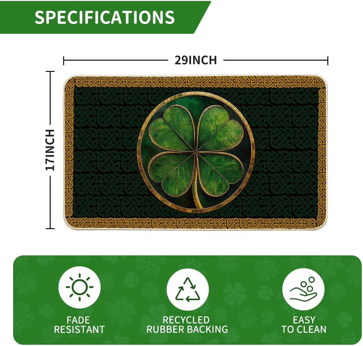 imageArtoid Mode Gold Coin Shamrock St Patricks Day Doormat Home Decor LowProfile Switch Rug Door Mat Floor Mat for Indoor Outdoor 17x29 Inch